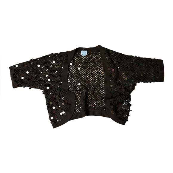 Vintage Sweaters - Y2K Suzy Sheer crop cardigan, medium